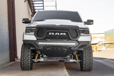 Addictive Desert Designs 2019 Ram Rebel 1500 Stealth Fighter Fr Bumper w/Parking Sensor Cutouts thumbnail 3