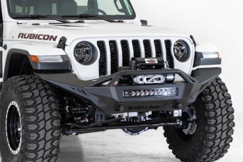 Addictive Desert Designs 2020 Jeep Gladiator JT Stealth Fighter Front Bump w/ Top Hoop & Winch Mount thumbnail 2