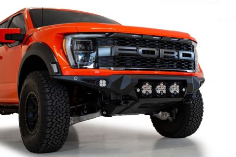 Addictive Desert Designs 2021+ Ford Raptor Bomber Front Bumper w/ 3 Baja Designs LP6 Light Mounts thumbnail 4