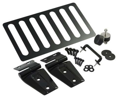 Kentrol 07-18 Jeep Wrangler JK Hood Kit Without Hood Catch - Powdercoat Black thumbnail 1