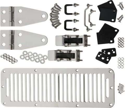 Kentrol 78-95 Jeep CJ/Wrangler YJ Hood Kit With TJ Style Hood Catch - Polished Silver thumbnail 2