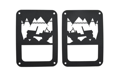 Kentrol 07-18 Jeep Wrangler JK Heritage Taillight Guard- Textured Black thumbnail 1