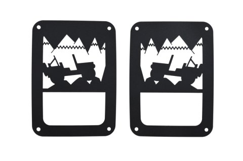 Kentrol 07-18 Jeep Wrangler JK Heritage Taillight Guard- Textured Black thumbnail 3