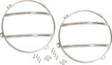 Kentrol 07-18 Jeep Wrangler JK Euro Headlight Guards Pair - Polished Silver thumbnail 1
