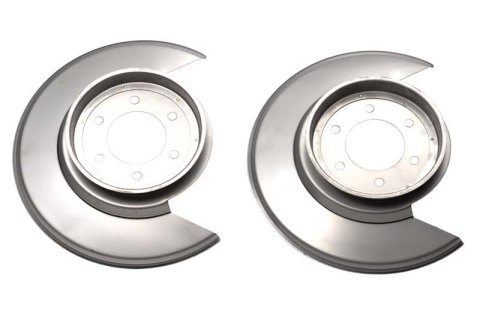 Kentrol 76-78 Jeep CJ Disc Brake Dust Cover Pair - Polished Silver thumbnail 2