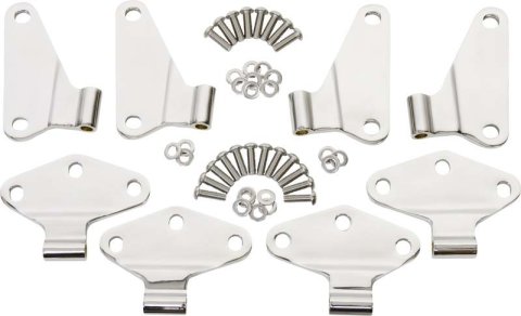 Kentrol 07-18 Jeep Wrangler JK Body Door Hinge Set 8 Pieces 4 Door - Polished Silver thumbnail 1