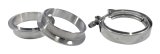 Torque Solution Stainless Steel V-Band Clamp & Flange Kit - 2.5in thumbnail 2
