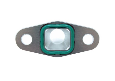 Torque Solution Billet Offset Oil Drain Flange w/ Integrated -10AN Flange: T3/T4 & PTE/Borg Turbo thumbnail 3