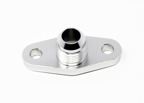 Torque Solution Billet Offset Oil Drain Flange w/ Integrated -10AN Flange: T3/T4 & PTE/Borg Turbo thumbnail 5