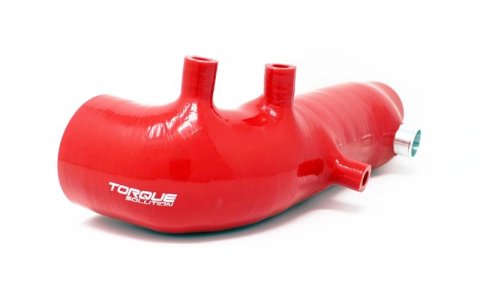 Torque Solution Turbo Inlet Hose Black: 02-07 Subaru WRX/04-18 STI/05-09 Legacy GT/04-13 FTX - Red thumbnail 2