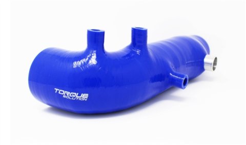 Torque Solution Turbo Inlet Hose Black: 02-07 Subaru WRX/04-18 STI/05-09 Legacy GT/04-13 FTX - Blue thumbnail 4