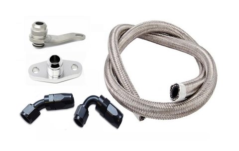 Torque Solution Subaru EJ w/ Garrett GT/GTX -10AN Turbo Oil Return Line Kit thumbnail 1