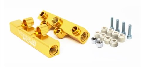 Torque Solution Top Feed Fuel Rails: 02-14 Subaru WRX / 07-18 STI - Gold thumbnail 1