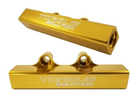 Torque Solution Top Feed Fuel Rails: 02-14 Subaru WRX / 07-18 STI - Gold thumbnail 2
