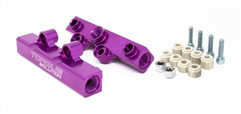 Torque Solution Top Feed Fuel Rails: 02-14 Subaru WRX / 07-18 STI - Purple thumbnail 1