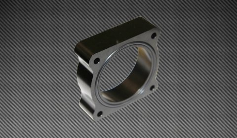 Torque Solution Throttle Body Spacer 2013 Ford Focus ST - Black thumbnail 2