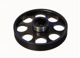 Torque Solution Lightweight Crank Pulley (Black): Hyundai Genesis Coupe 3.8 2010+ thumbnail 1