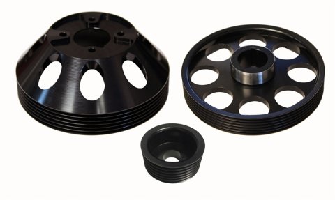 Torque Solution Lightweight WP/Crank/Alt Pulley Combo (Black): Hyundai Genesis Coupe 3.8 2010+ thumbnail 2