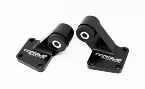 Torque Solution 03-06 Mitsubishi EVO VII-IX Billet Rear Differential Mounts - Black thumbnail 1
