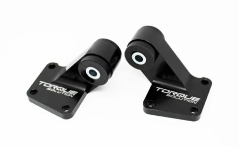 Torque Solution 03-06 Mitsubishi EVO VII-IX Billet Rear Differential Mounts - Black thumbnail 2