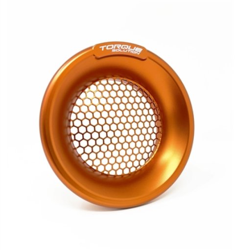 Torque Solution Billet Turbo Velocity Stack Shield For 4in Inlet - Orange thumbnail 1