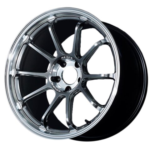 Advan RZ-DF2 19x9.5 / 5x120 BP / +44 Offset / 72.5 HB - Diamond Cut & Hyper Platinum Black