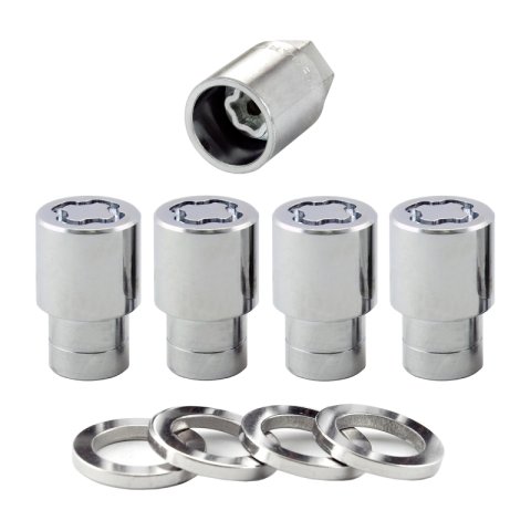 McGard Wheel Lock Nut Set - 4pk. (Reg. Shank Seat) 7/16-20 / 13/16 Hex / 1.38in. Length - Chrome thumbnail 7