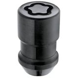 McGard Wheel Lock Nut Set - 4pk. (Cone Seat) 1/2-20 / 3/4 & 13/16 Dual Hex / 1.28in. Length - Black thumbnail 1