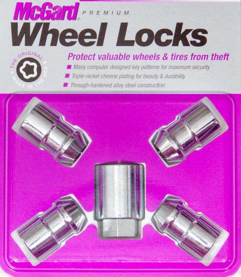 McGard Wheel Lock Nut Set - 4pk. (Cone Seat) 7/16-20 / 3/4 Hex / 1.46in. Length - Chrome thumbnail 7