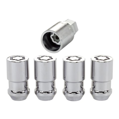 McGard Wheel Lock Nut Set - 4pk. (Cone Seat) 1/2-20 / 3/4 & 13/16 Dual Hex / 1.66in. Length - Chrome thumbnail 1