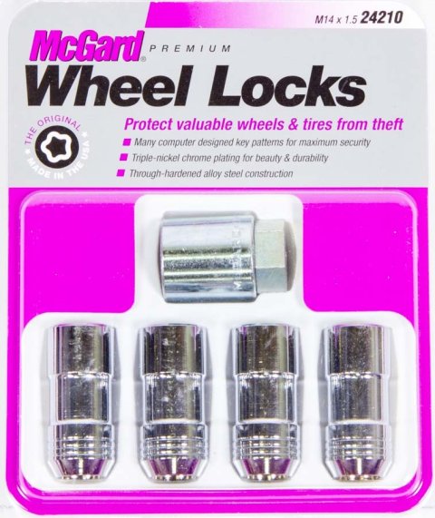McGard Wheel Lock Nut Set - 4pk. (Cone Seat) M14X1.5 / 21mm & 22mm Dual Hex / 1.965in. L - Chrome thumbnail 7