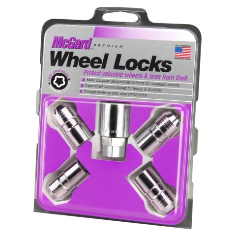McGard Wheel Lock Nut Set - 4pk. (Cone Seat) M14X1.5 / 21mm & 22mm Dual Hex / 1.639in. L - Chrome thumbnail 1