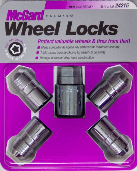 McGard Wheel Lock Nut Set - 4pk. (Cone Seat) M14X1.5 / 21mm & 22mm Dual Hex / 1.639in. L - Chrome thumbnail 7
