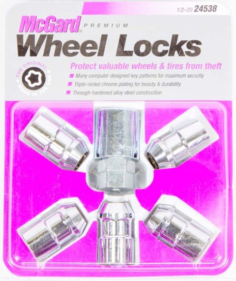 McGard Wheel Lock Nut Set - 5pk. (Cone Seat) 1/2-20 / 3/4 &13/16 Dual Hex / 1.46in. Length - Chrome thumbnail 7
