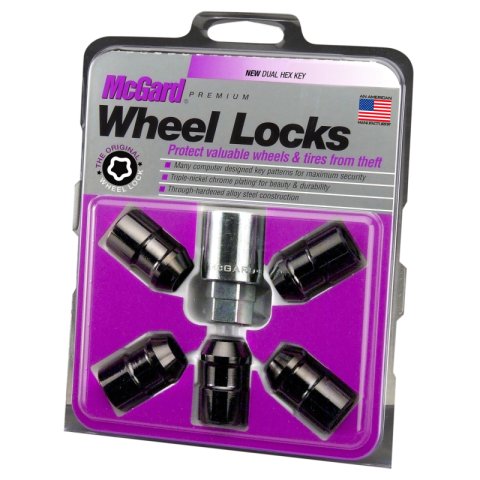 McGard Wheel Lock Nut Set - 5pk. (Cone Seat) 1/2-20 / 3/4 &13/16 Dual Hex / 1.46in. Length - Black thumbnail 6