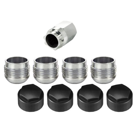 McGard Wheel Lock Nut Set - 4pk. (Under Hub Cap / Radius Seat) M14X1.5 / 19mm Hex / .890in. L w/Caps thumbnail 5
