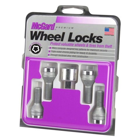 McGard Wheel Lock Bolt Set - 4pk. (Cone Seat) M12X1.5 / 21mm Hex / 36.3mm Shank Length - Chrome thumbnail 4
