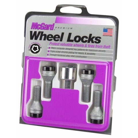 McGard Wheel Lock Bolt Set - 4pk. (Cone Seat) M12X1.5 / 17mm Hex / 25.5mm Shank Length - Black thumbnail 3