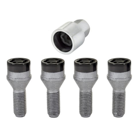McGard Wheel Lock Bolt Set - 4pk. (Cone Seat) M12X1.5 / 17mm Hex / 25.5mm Shank Length - Black thumbnail 4