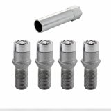 McGard Wheel Lock Bolt Set - 4pk. (Tuner / Cone Seat) M14X1.5 / 17mm Hex / 24.0mm Shank L. - Chrome thumbnail 5