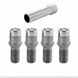 McGard Wheel Lock Bolt Set - 4pk. (Tuner / Cone Seat) M14X1.5 / 17mm Hex / 24.0mm Shank L. - Chrome thumbnail 8