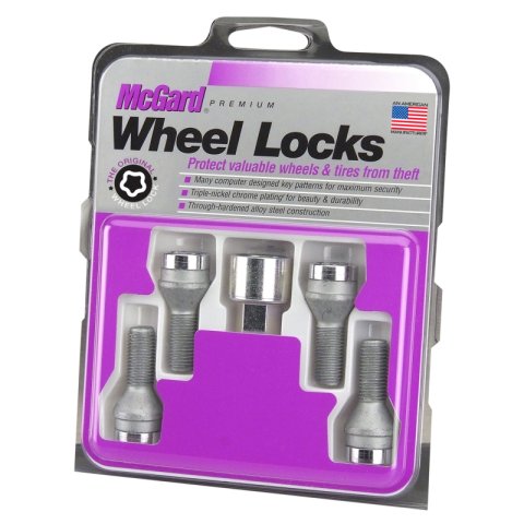 McGard Wheel Lock Bolt Set - 4pk. (Cone Seat) M14X1.5 / 17mm Hex / 27.5mm Shank Length - Chrome thumbnail 3