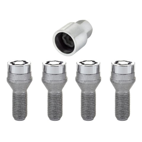 McGard Wheel Lock Bolt Set - 4pk. (Cone Seat) M14X1.25 / 17mm Hex / 27.3mm Shank Length - Chrome thumbnail 1
