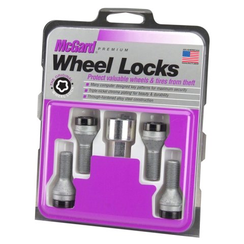 McGard Wheel Lock Bolt Set - 4pk. (Cone Seat) M14X1.5 / 17mm Hex / 31.0mm Shank Length - Black thumbnail 5
