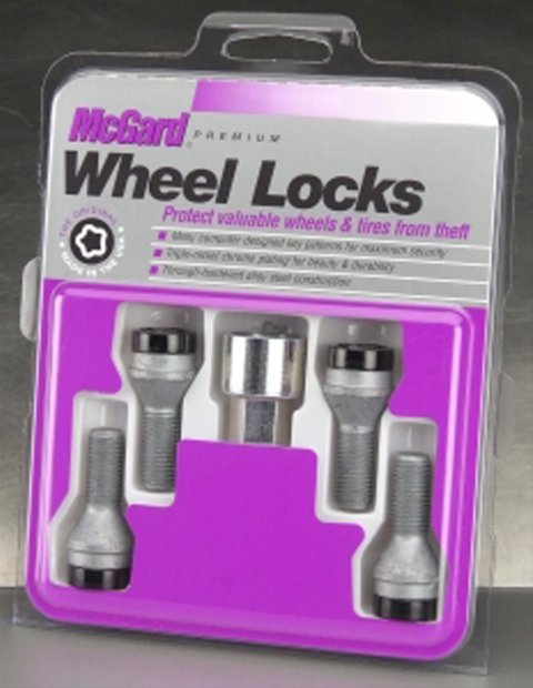 McGard Wheel Lock Bolt Set - 4pk. (Cone Seat) M12X1.25 / 19mm Hex / 25.6mm Shank Length - Black thumbnail 1