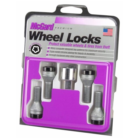 McGard Wheel Lock Bolt Set - 4pk. (Cone Seat) M12X1.25 / 19mm Hex / 25.6mm Shank Length - Black thumbnail 5