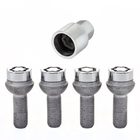 McGard Wheel Lock Bolt Set - 4pk. (Radius Seat) M12X1.5 / 17mm Hex / 27.9mm Shank Length - Chrome thumbnail 4