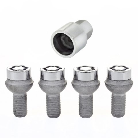 McGard Wheel Lock Bolt Set - 4pk. (Radius Seat) M12X1.5 / 17mm Hex / 20.6mm Shank Length - Chrome thumbnail 4