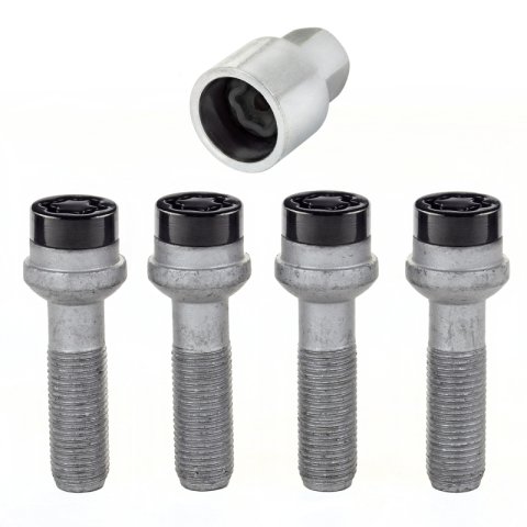McGard Wheel Lock Bolt Set - 4pk. (Radius Seat) M14X1.5 / 17mm Hex / 45.0mm Shank Length - Black thumbnail 1