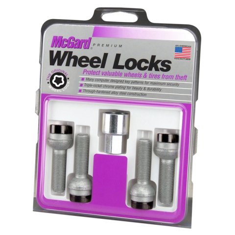 McGard Wheel Lock Bolt Set - 4pk. (Radius Seat) M14X1.5 / 17mm Hex / 45.0mm Shank Length - Black thumbnail 3